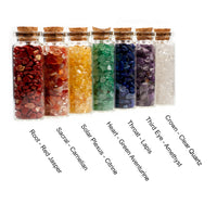 Cherry Tree Collection | Mini Crystal Chips Bottles - Set of 7 Chakra Stones
