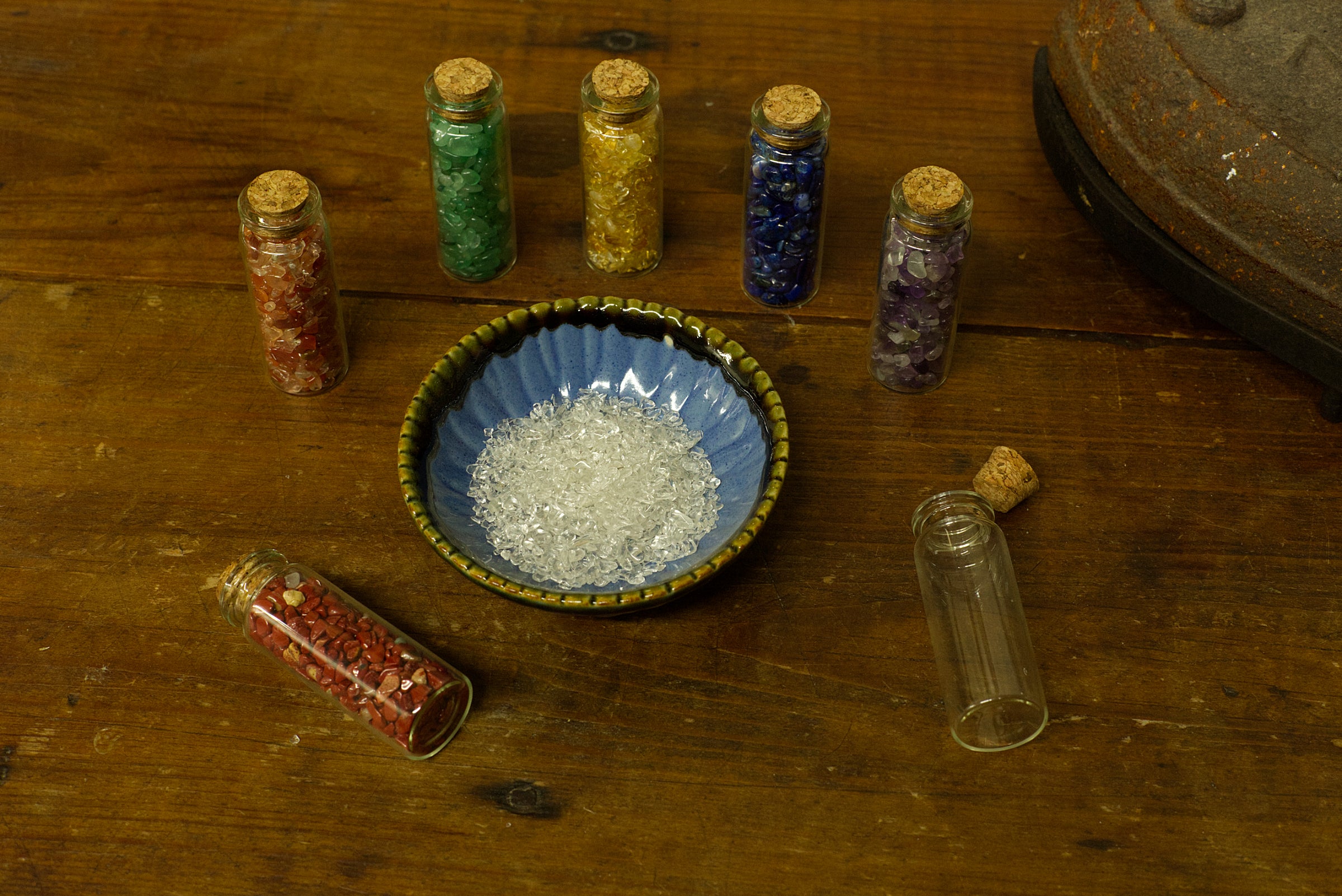 Cherry Tree Collection | Mini Crystal Chips Bottles - Set of 7 Chakra Stones