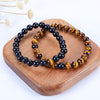 Couples Distance Stretch Bracelets | 8mm Beads (Tiger's Eye and Black Agate)
