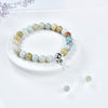 Mala Bracelet | 8mm Beads, Guru Bead, Durable Nylon Cord | Adjustable Length (Amazonite Multi-Color )