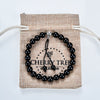 Mala Bracelet | 8mm Beads, Guru Bead, Durable Nylon Cord | Adjustable Length (Black Tourmaline )