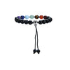 Mala Bracelet | 8mm Beads, Guru Bead, Durable Nylon Cord | Adjustable Length (Chakra - Black Tourmaline )