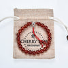Cherry Tree Collection | Mala Bracelet | 8mm Beads, Guru Bead, Durable Nylon Cord | Adjustable Length (Deep Orange - Red Agate )