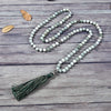 Cherry Tree Collection | Mala Necklace | 108 Hand-Knotted 8mm Round Beads (Burma Jade)
