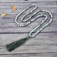 Mala Necklace | 108 Hand-Knotted 8mm Round Beads (Burma Jade)