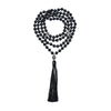 Mala Necklace | 108 Hand-Knotted 8mm Round Beads (Black Tourmaline)