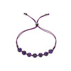 Gemstone Bracelet | Adjustable Size Nylon Cord | 6mm Beads with sterling silver Spacers (Amethyst)