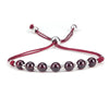 Cherry Tree Collection | Gemstone Bracelet | Adjustable Size Nylon Cord | 5mm Beads with sterling silver Spacers (Garnet)