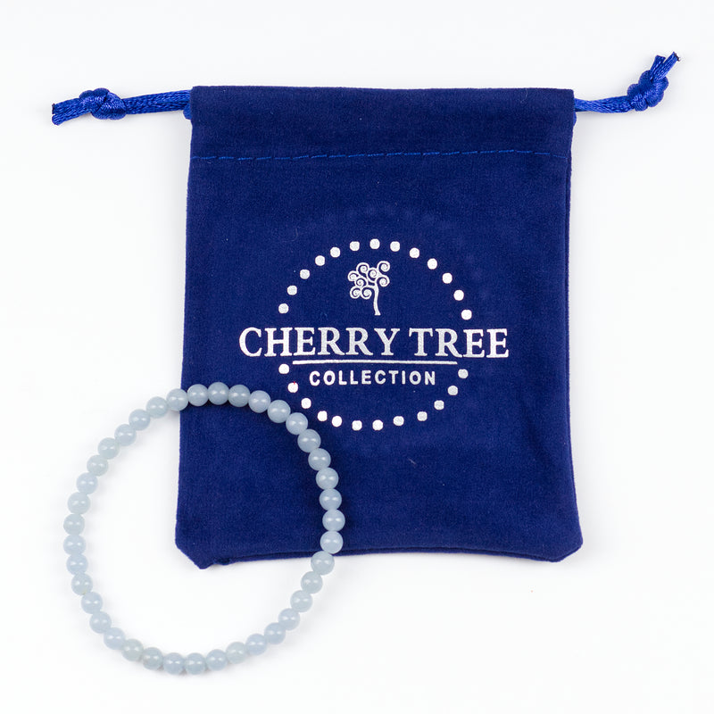 Cherry Tree Collection | Stretch Bracelet | 4mm Beads (Angelite)