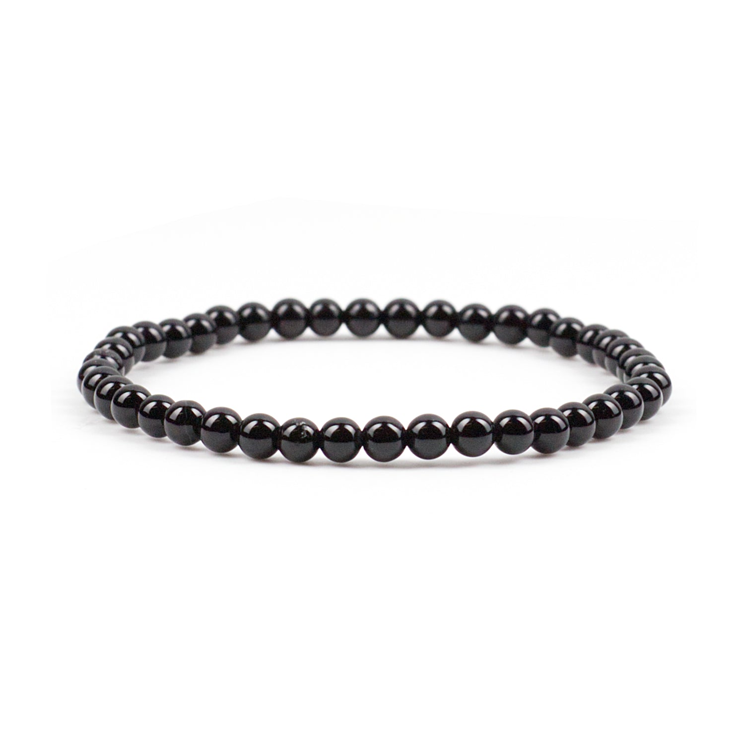 Cherry Tree Collection | Stretch Bracelet | 4mm Beads (Black Agate)