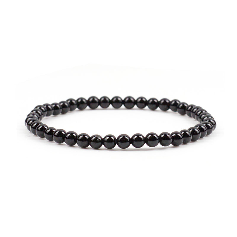 Cherry Tree Collection | Stretch Bracelet | 4mm Beads (Black Agate)