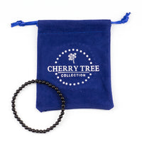 Cherry Tree Collection | Stretch Bracelet | 4mm Beads (Black Agate)