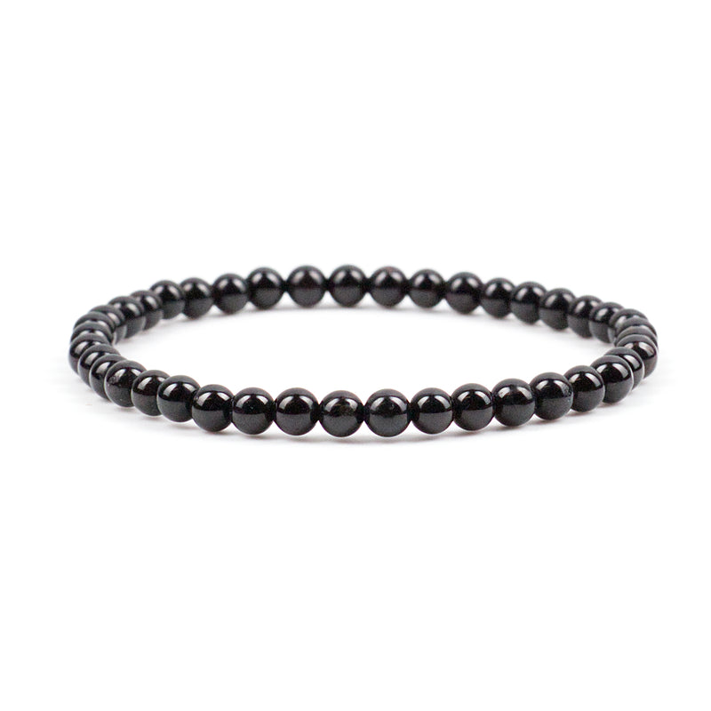 Cherry Tree Collection | Stretch Bracelet | 4mm Beads (Black Tourmaline)