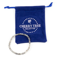 Cherry Tree Collection | Stretch Bracelet | 4mm Beads (Labradorite)