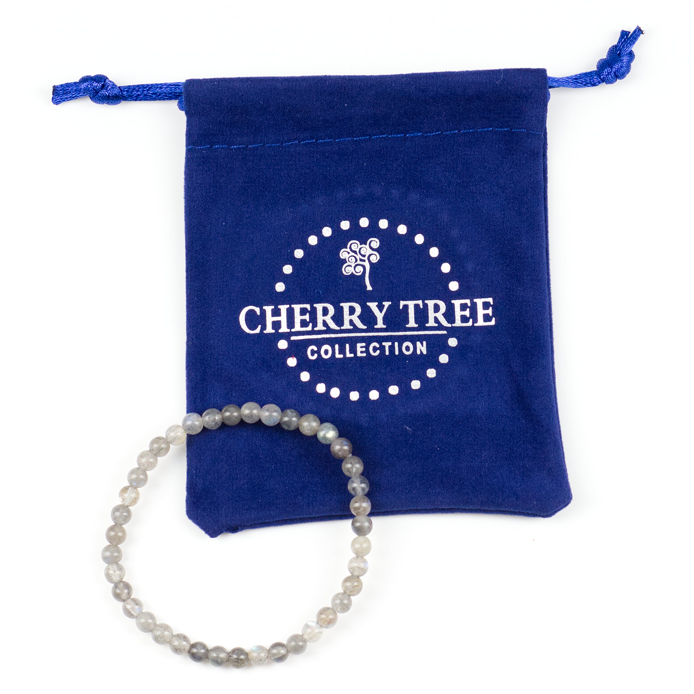 Cherry Tree Collection | Stretch Bracelet | 4mm Beads (Labradorite)
