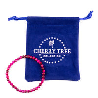 Cherry Tree Collection | Stretch Bracelet | 4mm Beads (Pink Tiger's Eye)