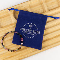 Cherry Tree Collection | Stretch Bracelet | 4mm Beads (Rainbow Tourmaline)