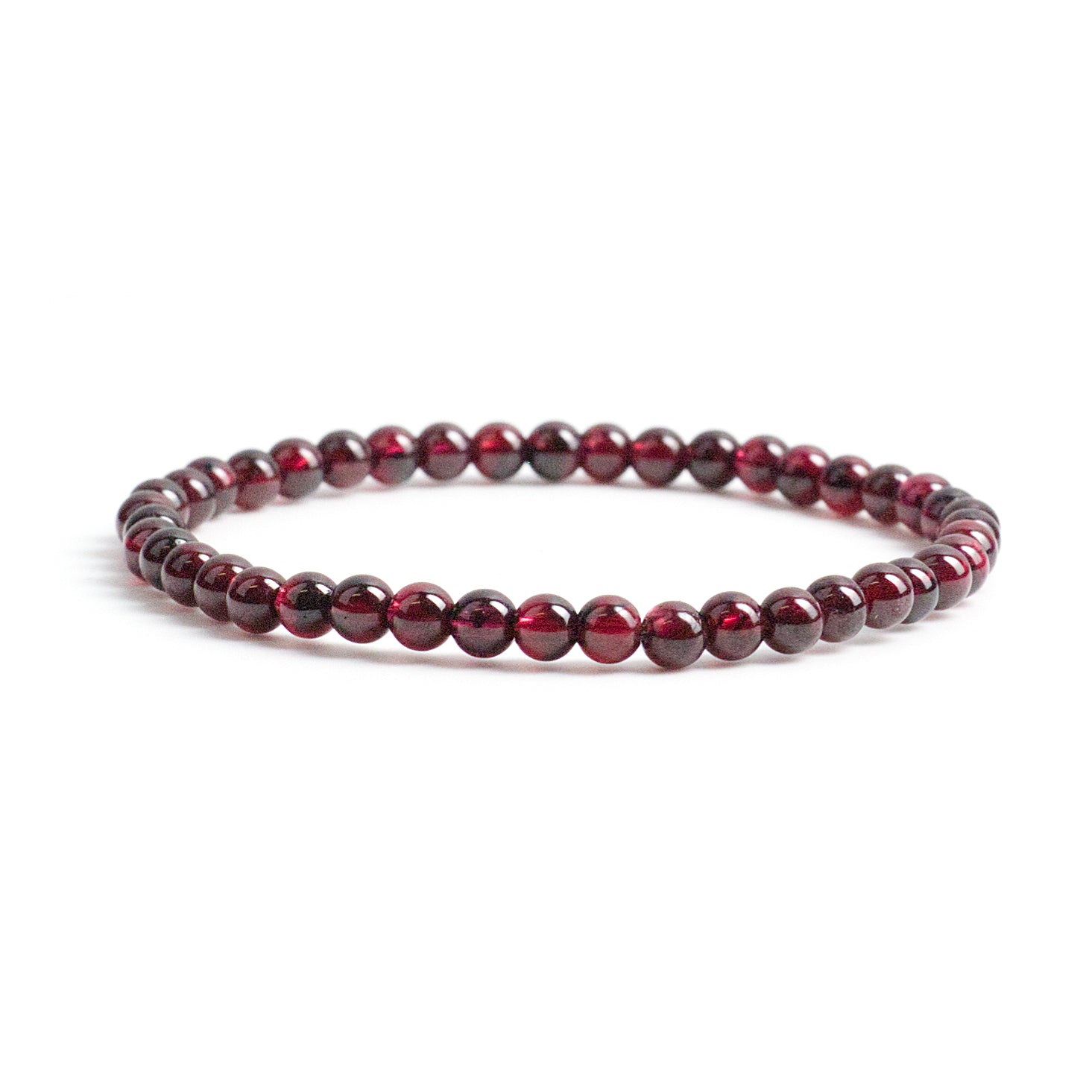 Stretch Bracelet | 4mm Beads (Red Garnet A Grade) Large