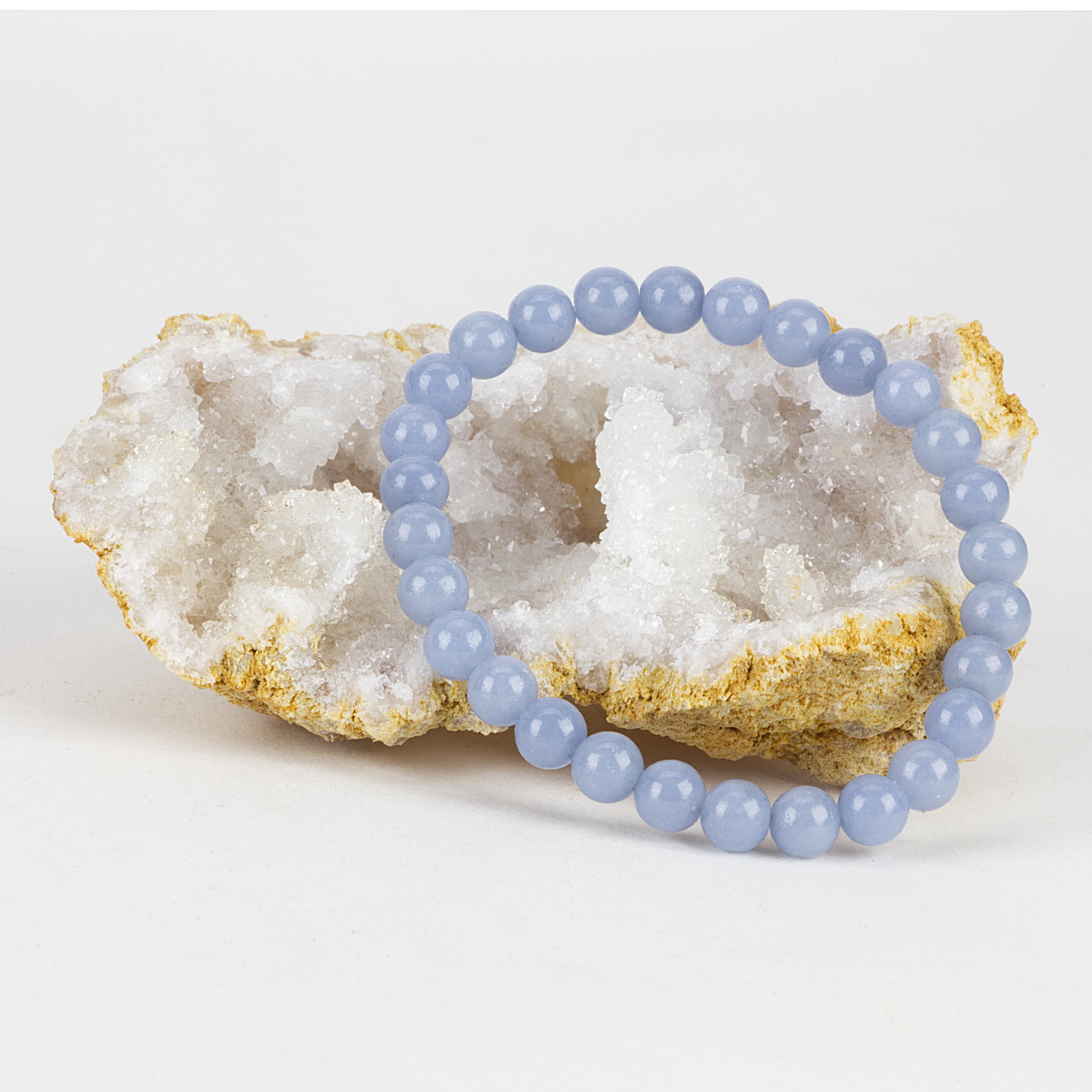 Stretch Bracelet | 6mm Beads (Angelite) Medium