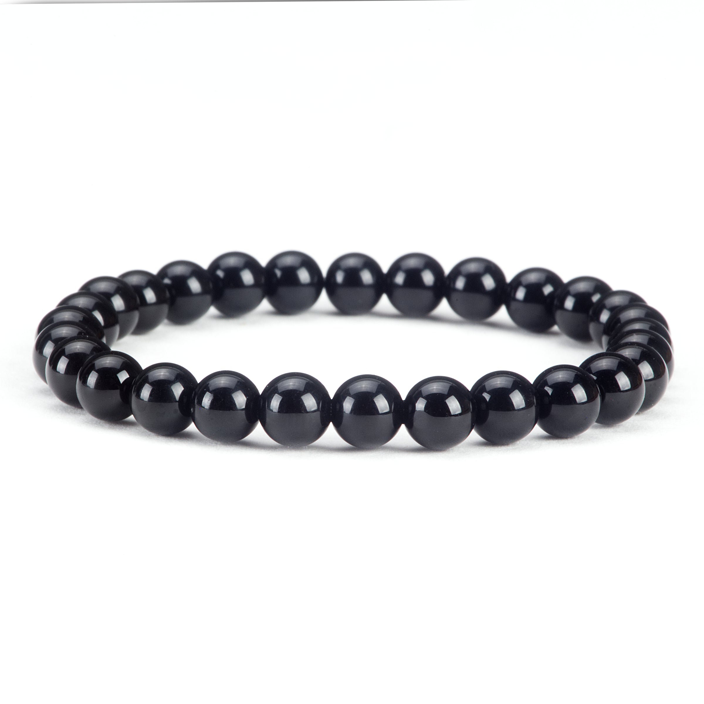 Stretch Bracelet | 6mm Beads (Black Agate)