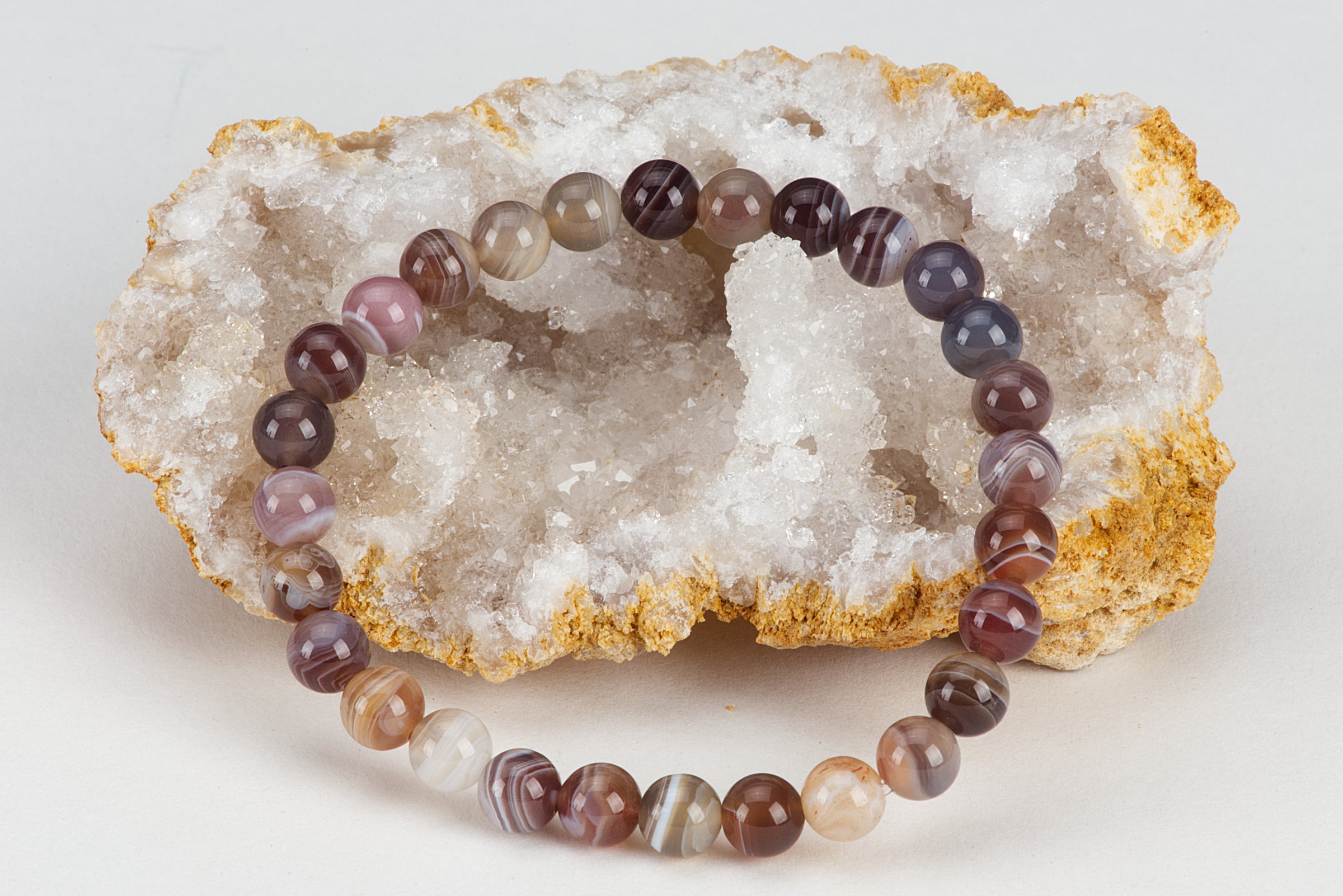Cherry Tree Collection | Stretch Bracelet | 6mm Beads (Botswana Agate)