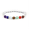 Chakra Stretch Bracelet | 6mm Beads, Sterling Silver Spacers | Men/Women (Clear Quartz)