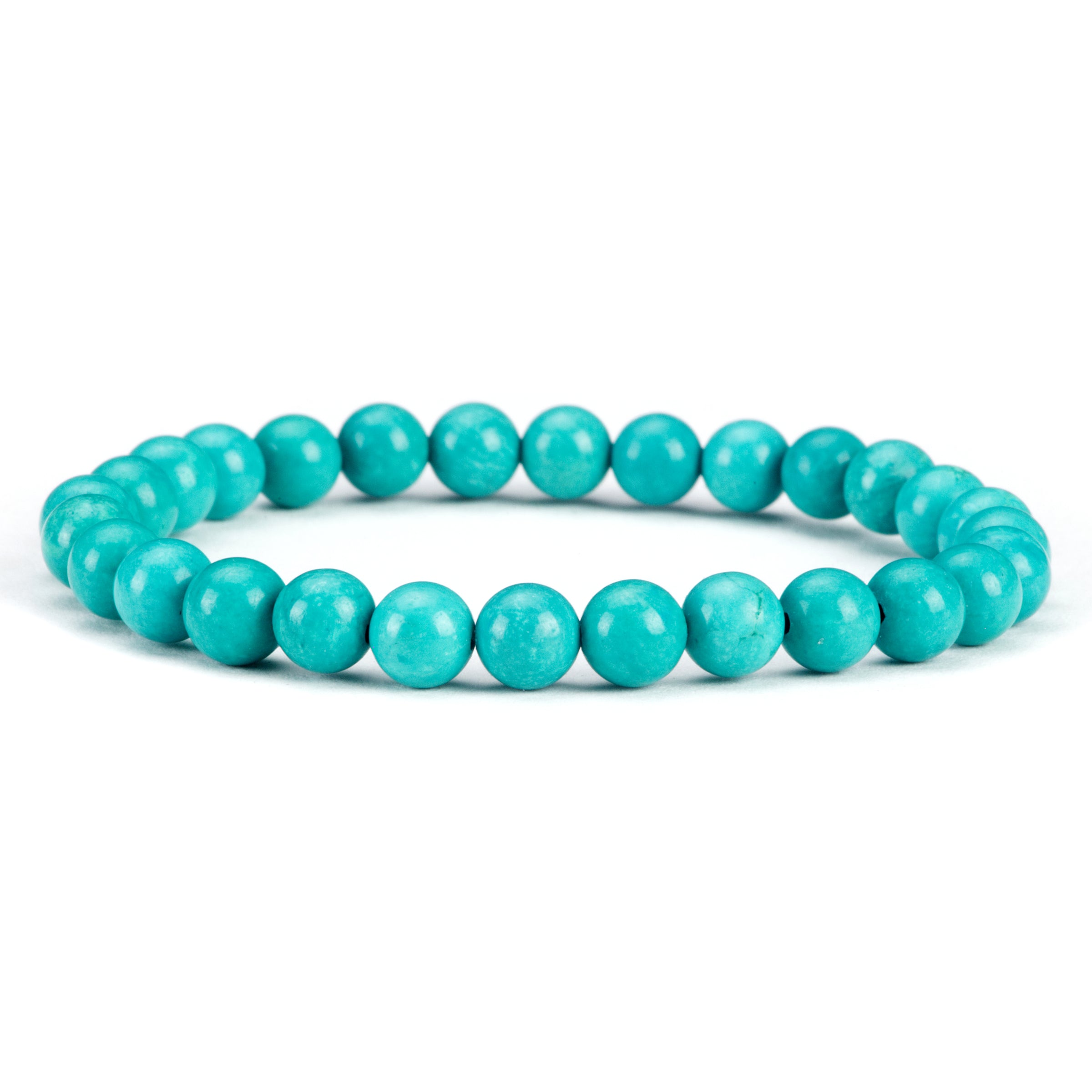 Stretch Bracelet  8mm Beads (Turquoise Howlite - Blue) – Cherry