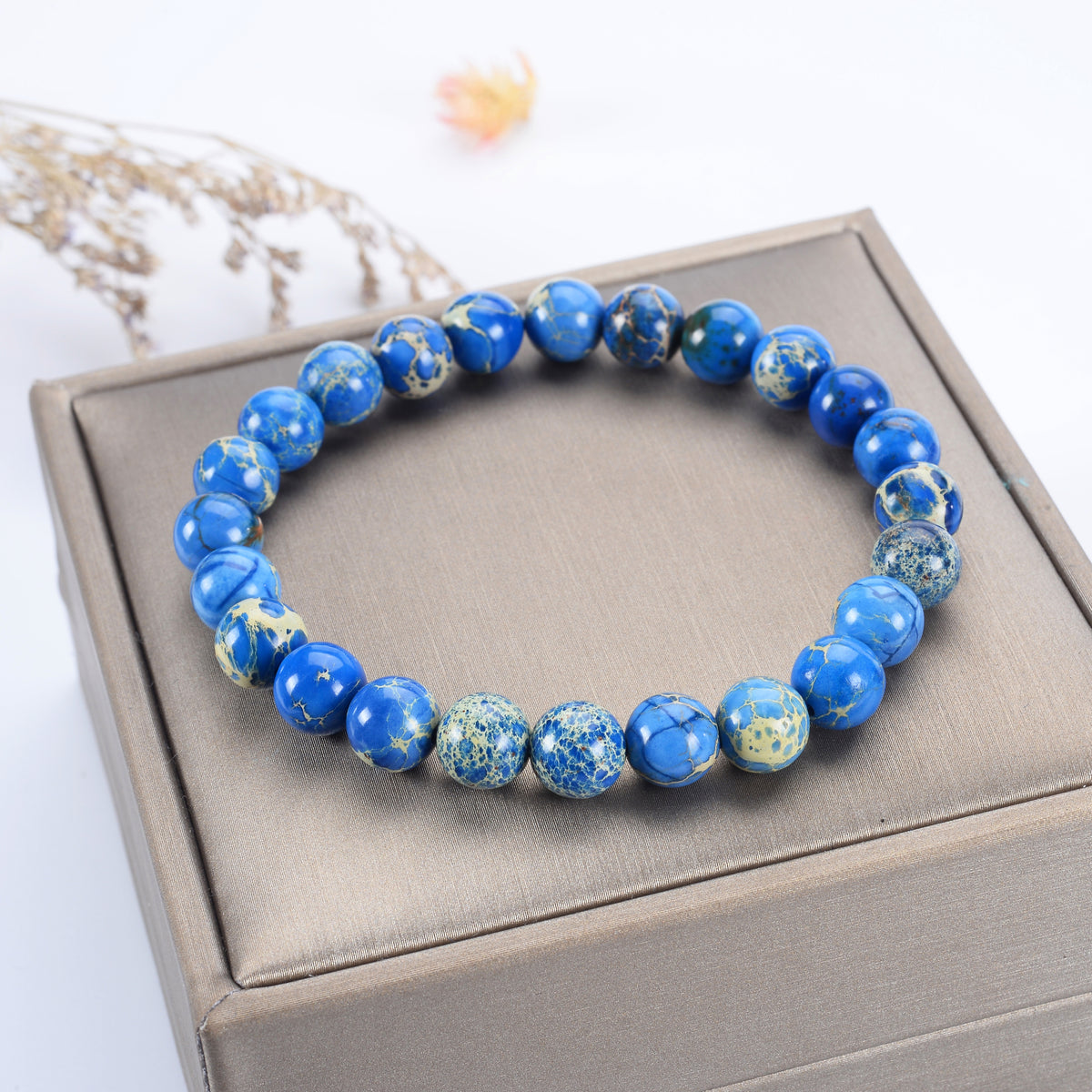 Stretch Bracelet | 8mm Beads (Blue AquaTerra)