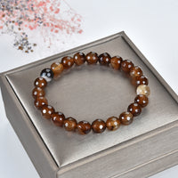 Stretch Bracelet | 8mm Beads (Chocolate Faceted Agate)