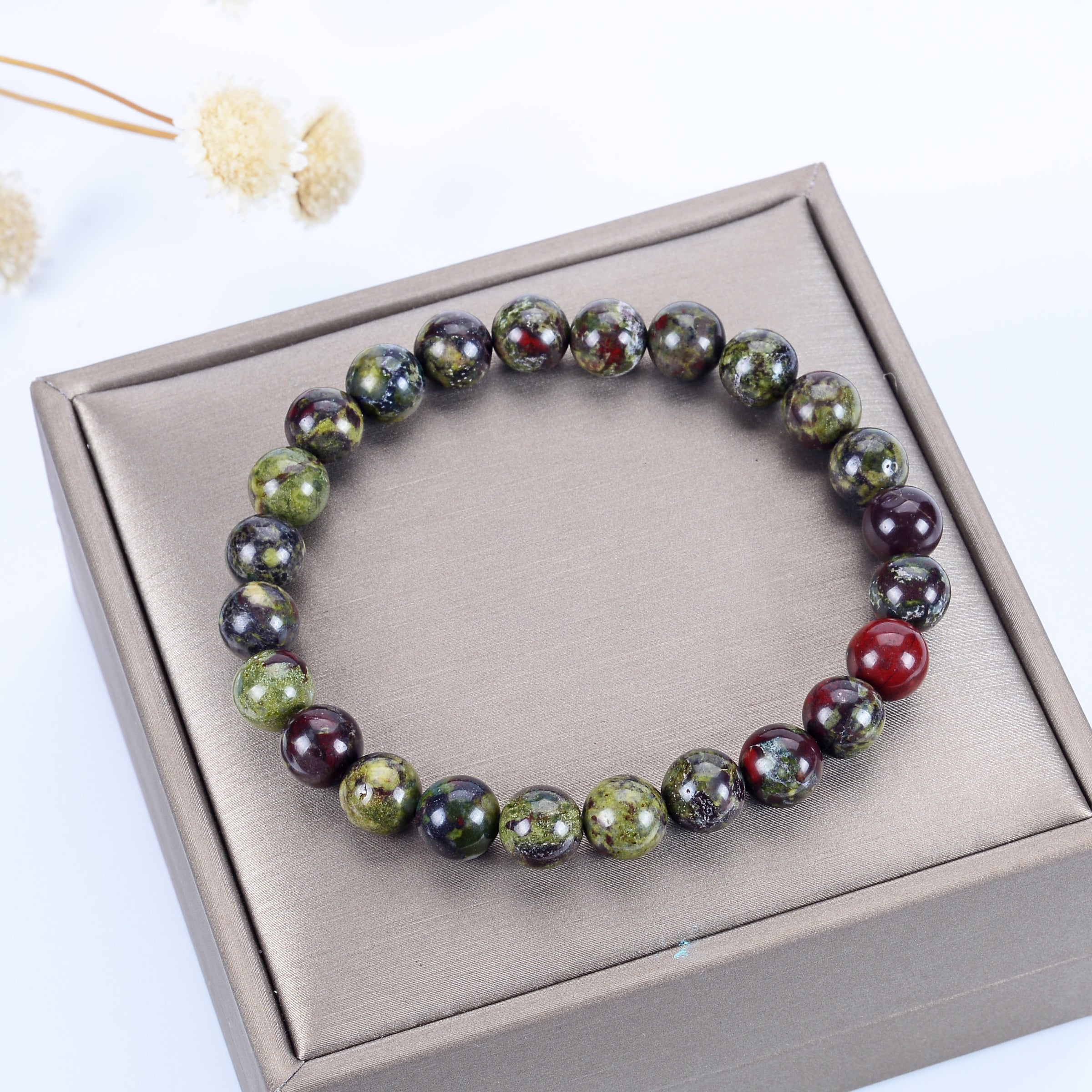 Stretch Bracelet | 8mm Beads (Dragon Blood Jasper)
