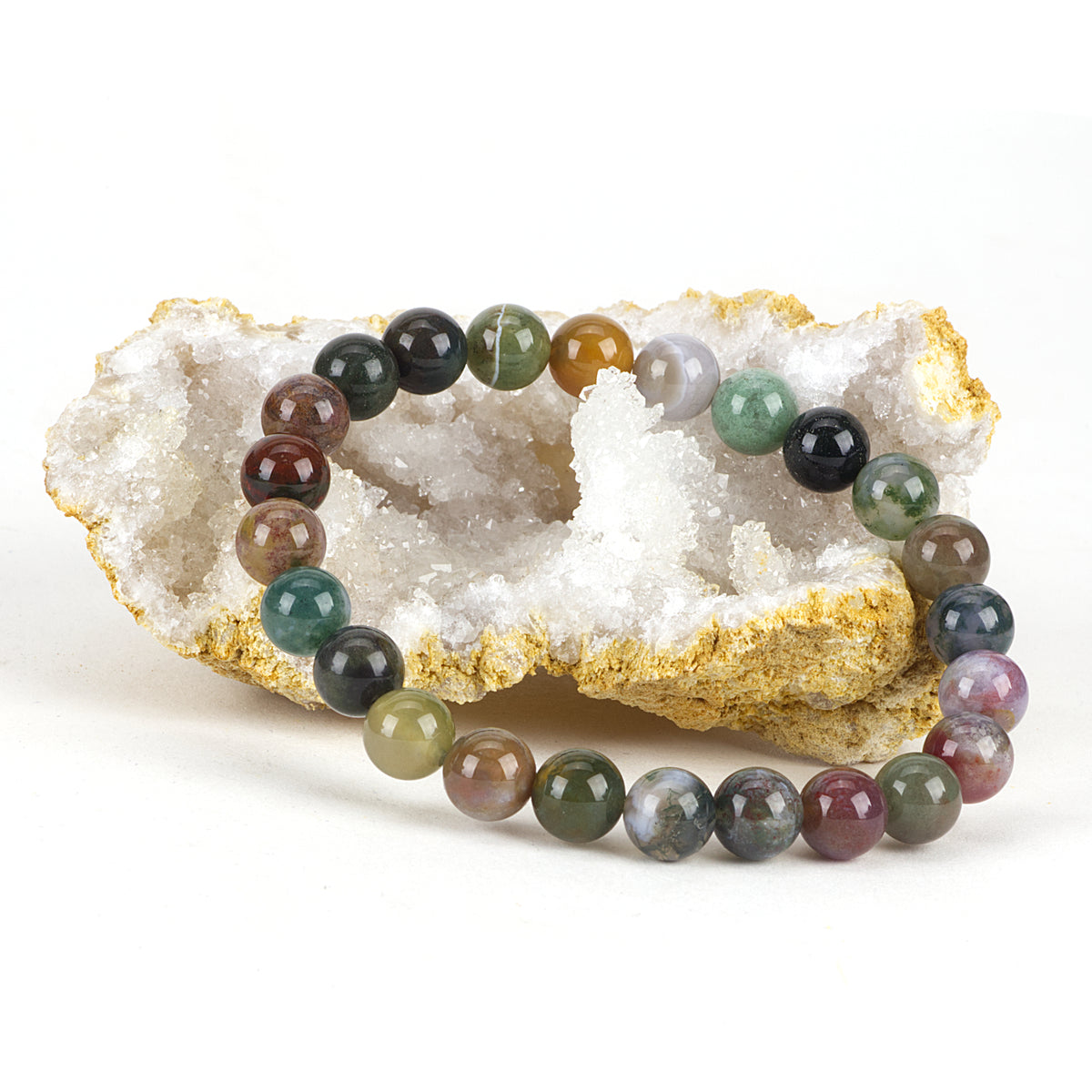Stretch Bracelet | 8mm Beads (Indian Agate)