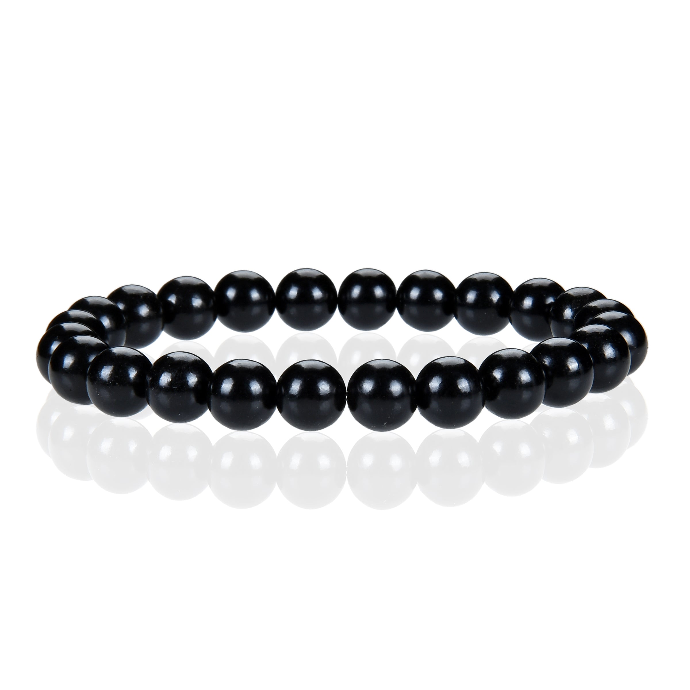 Stretch Bracelet | 8mm Beads (Jet Stone)