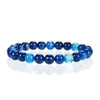 Stretch Bracelet | 8mm Beads (Lace Agate - Blue)