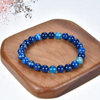Cherry Tree Collection | Stretch Bracelet | 8mm Beads (Lace Agate - Blue)