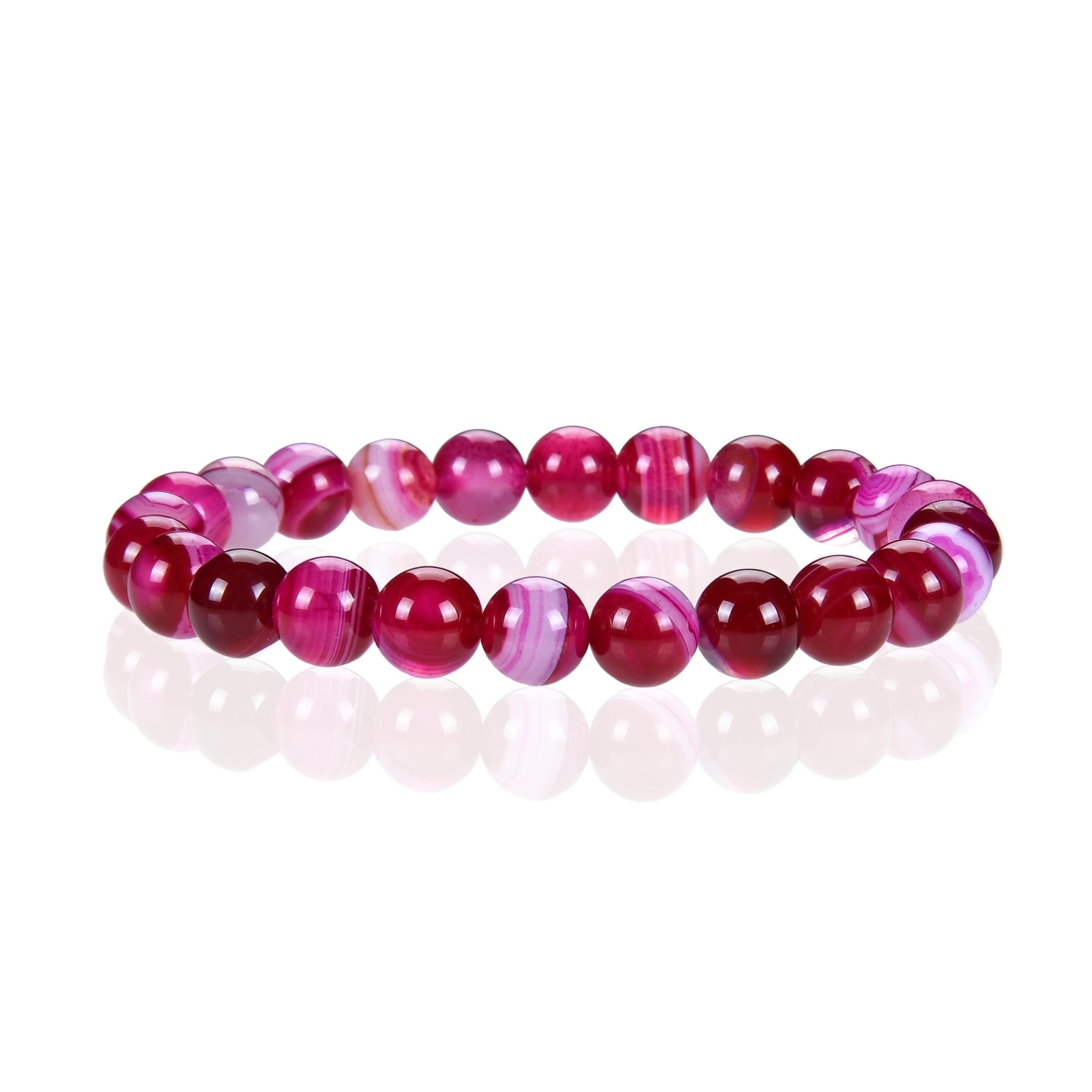 Cherry Tree Collection | Stretch Bracelet | 8mm Beads (Lace Agate -Fuc