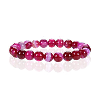Stretch Bracelet | 8mm Beads (Lace Agate -Fuchsia/Pink)