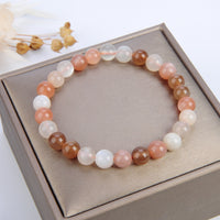 Cherry Tree Collection | Stretch Bracelet | 8mm Beads (Multi-Color Moonstone)