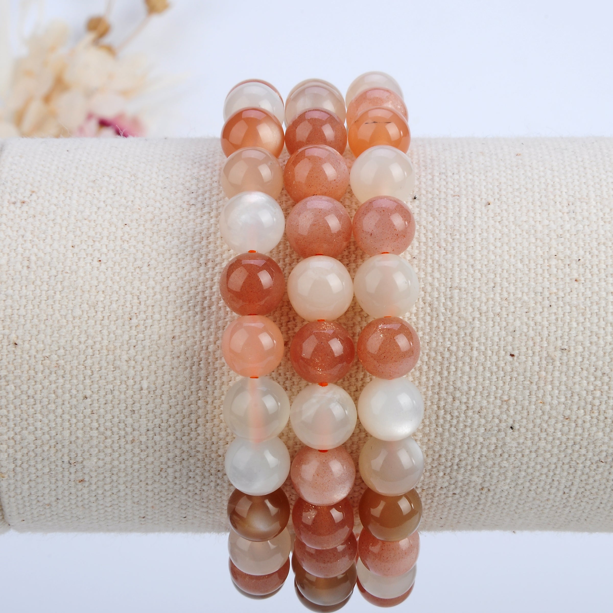 Cherry Tree Collection | Stretch Bracelet | 8mm Beads (Multi-Color Moonstone)