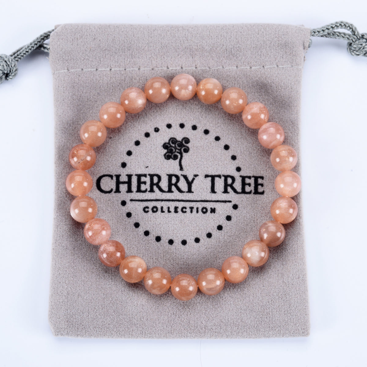 Stretch Bracelet | 8mm Beads (Peach Moonstone)