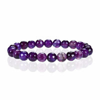 Stretch Bracelet | 8mm Beads (Purple Faceted Agate)