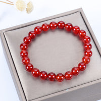 Stretch Bracelet | 8mm Beads (Deep Orange - Red Agate)