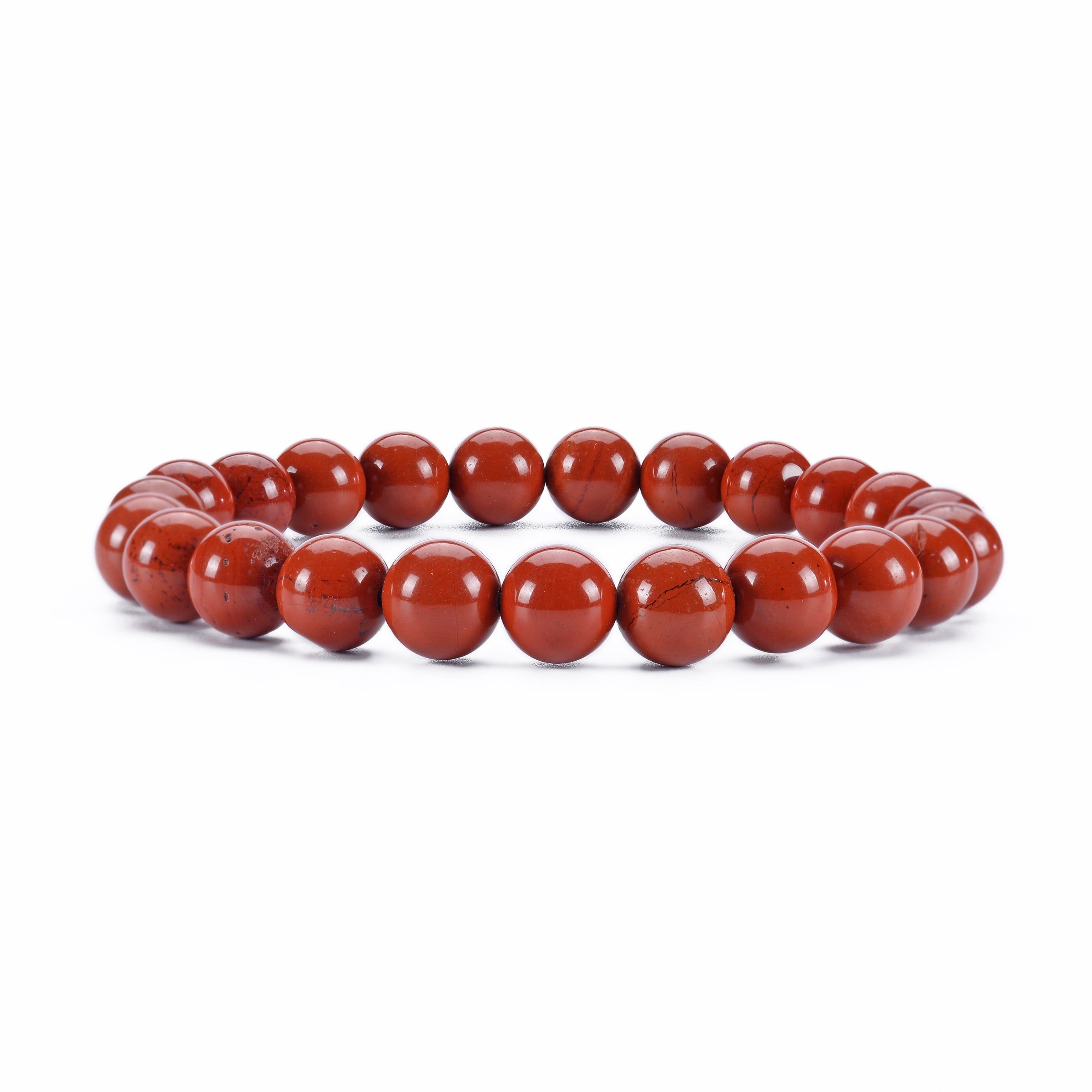 Stretch Bracelet | 8mm Beads (Red Jasper - Burnt Orange)