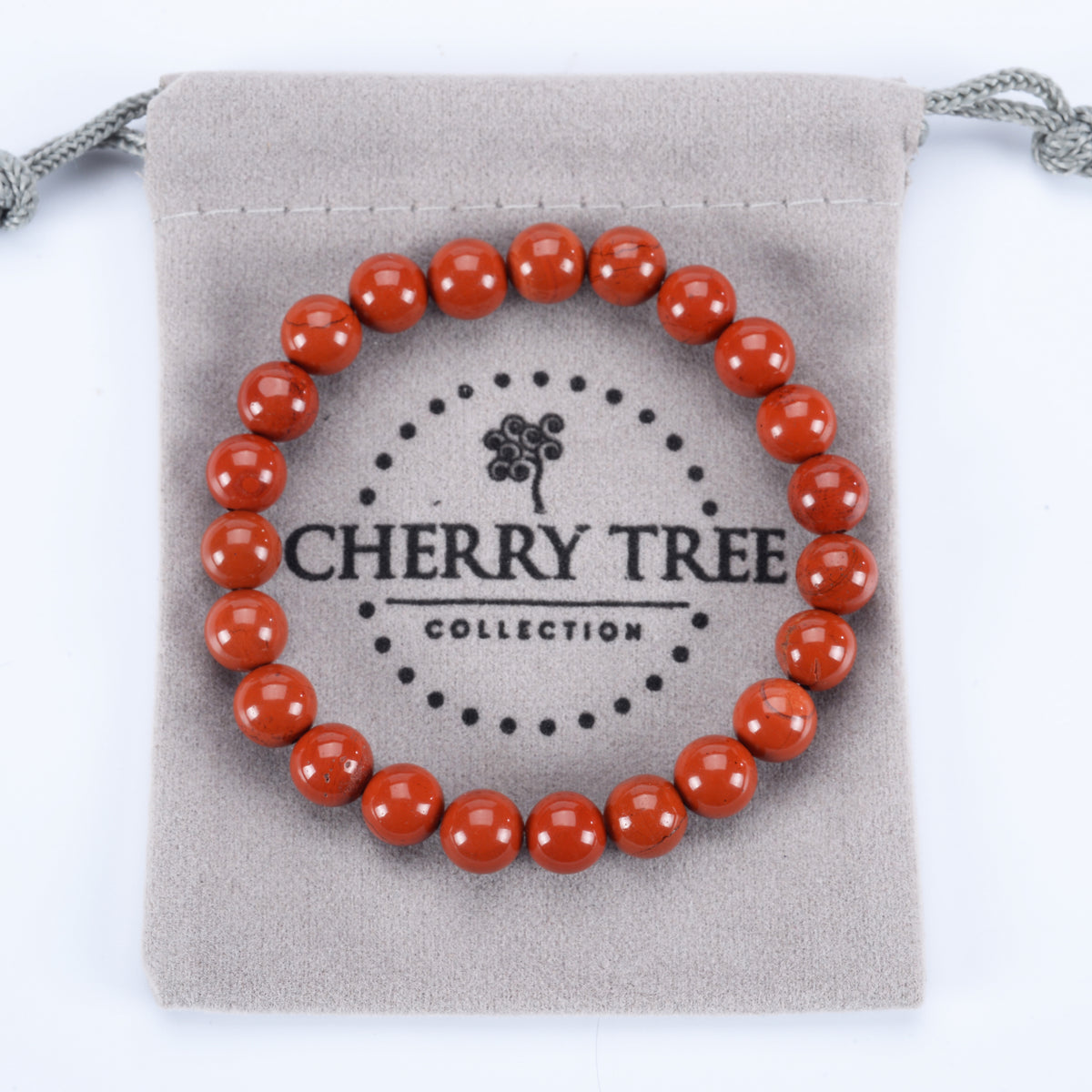 Stretch Bracelet | 8mm Beads (Red Jasper - Burnt Orange)