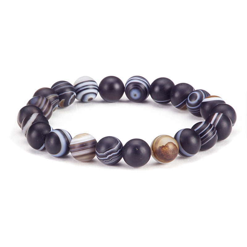 Stretch Bracelet | 8mm Beads (Matte Sardonyx)