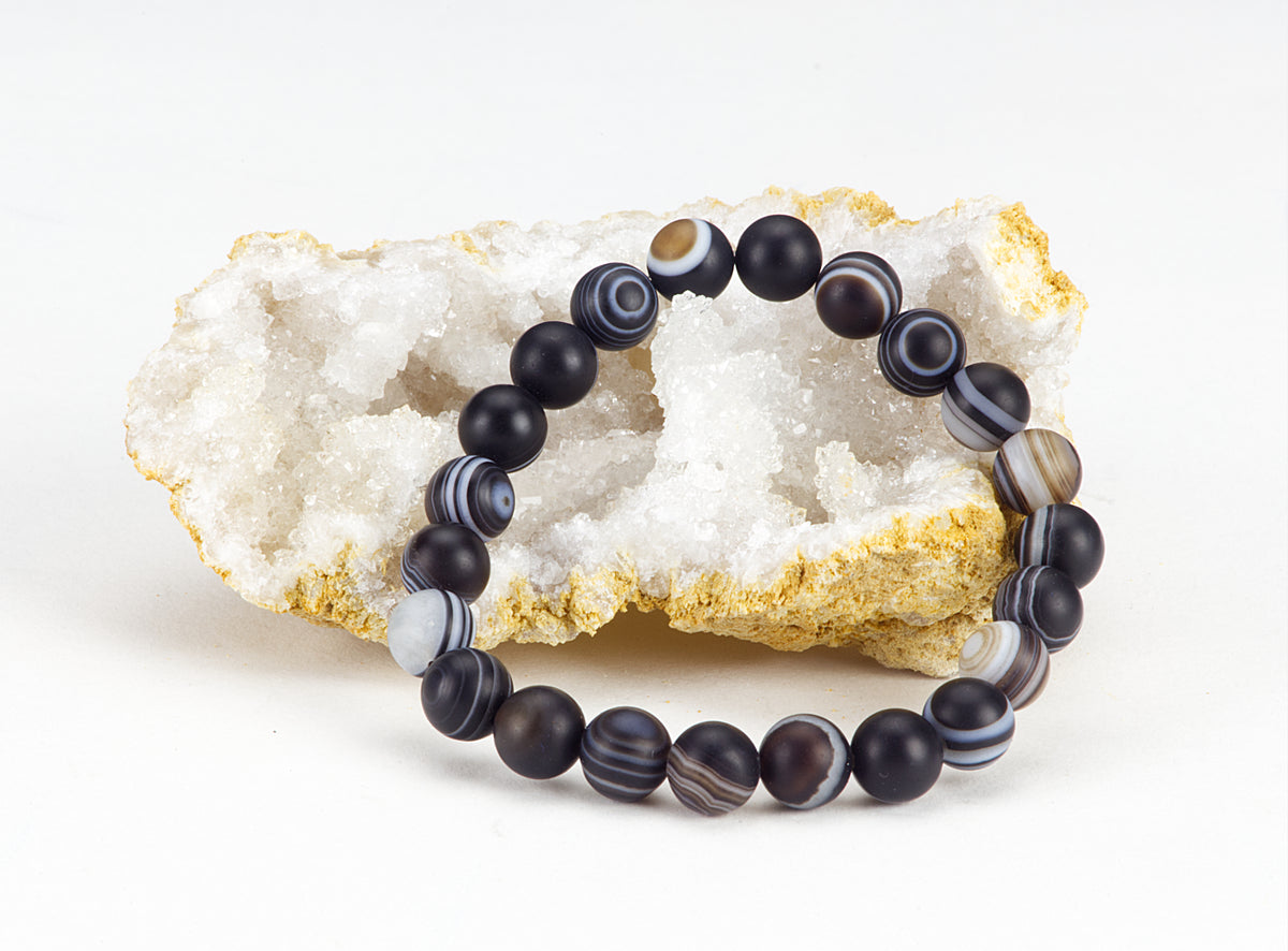 Stretch Bracelet | 8mm Beads (Matte Sardonyx)
