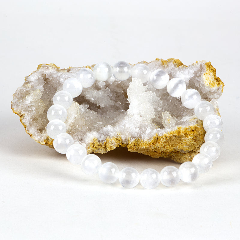 Cherry Tree Collection | Stretch Bracelet | 8mm Beads (Selenite)