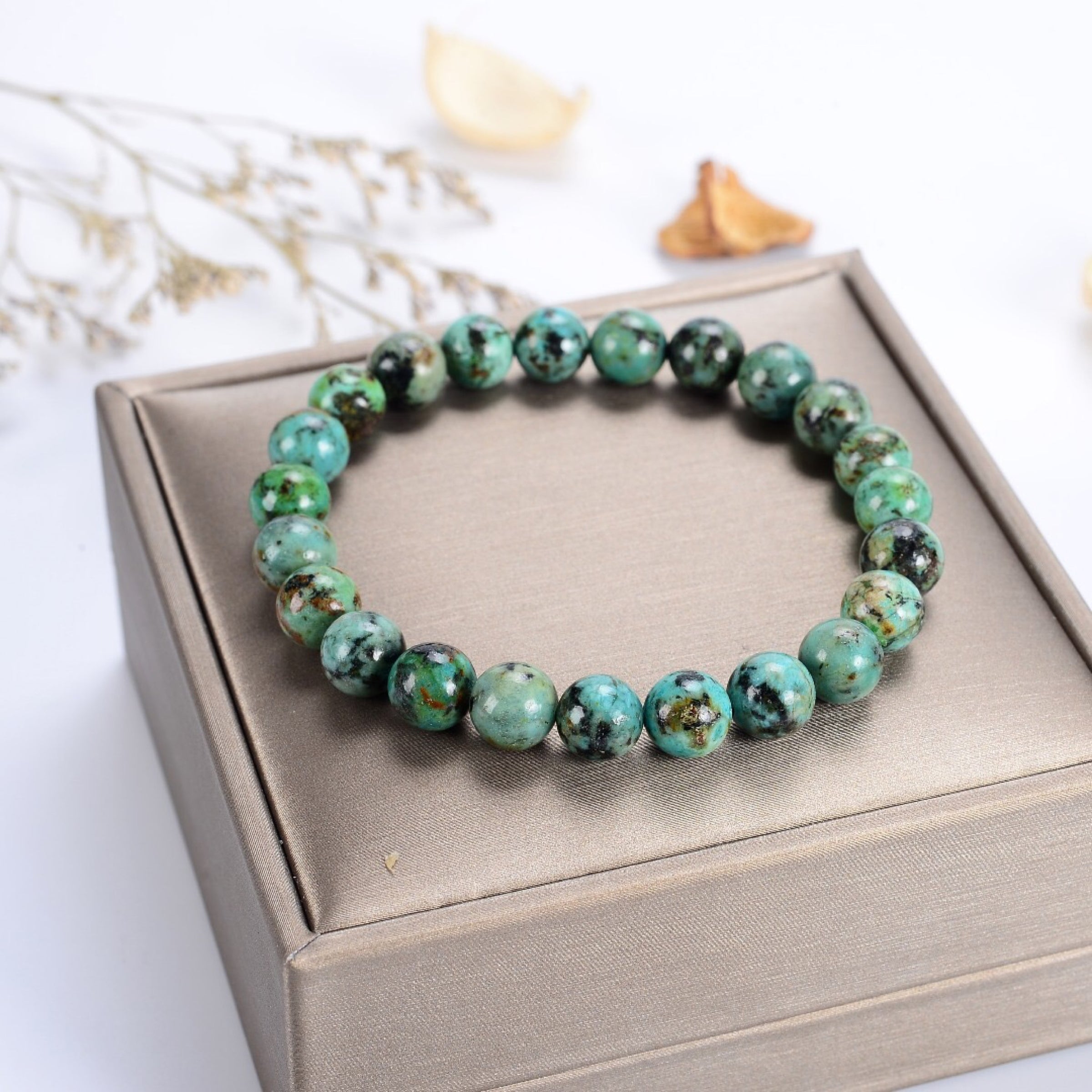 Cherry Tree Collection | Stretch Bracelet | 8mm Beads (African Turquoise)