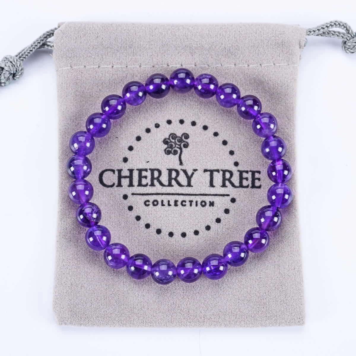 Stretch Bracelet | 8mm Beads (Amethyst)