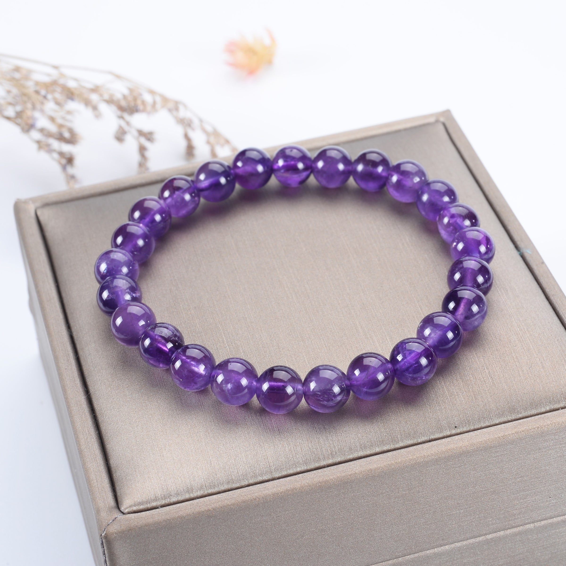 Cherry Tree Collection | Stretch Bracelet | 8mm Beads (Amethyst)