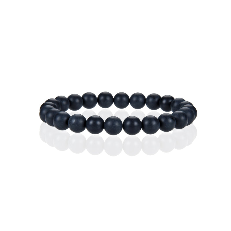 Stretch Bracelet | 8mm Beads (Matte Black Agate)